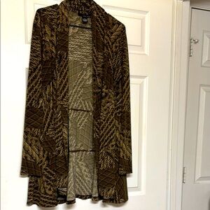 Grace Olive and Black Textured Cardigan